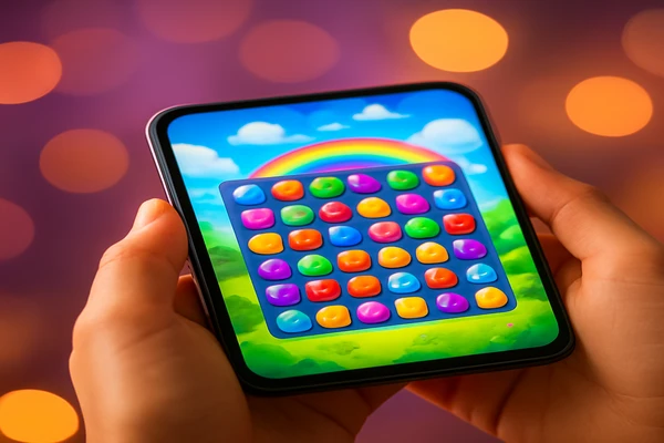 একজন ব্যবহারকারী স্মার্টফোনে স্বাচ্ছন্দ্যে অনলাইন গেম খেলায় মগ্ন রয়েছেন